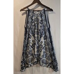 Sophie Max Boho Paisley Print Halter Neck Tunic Top Size M